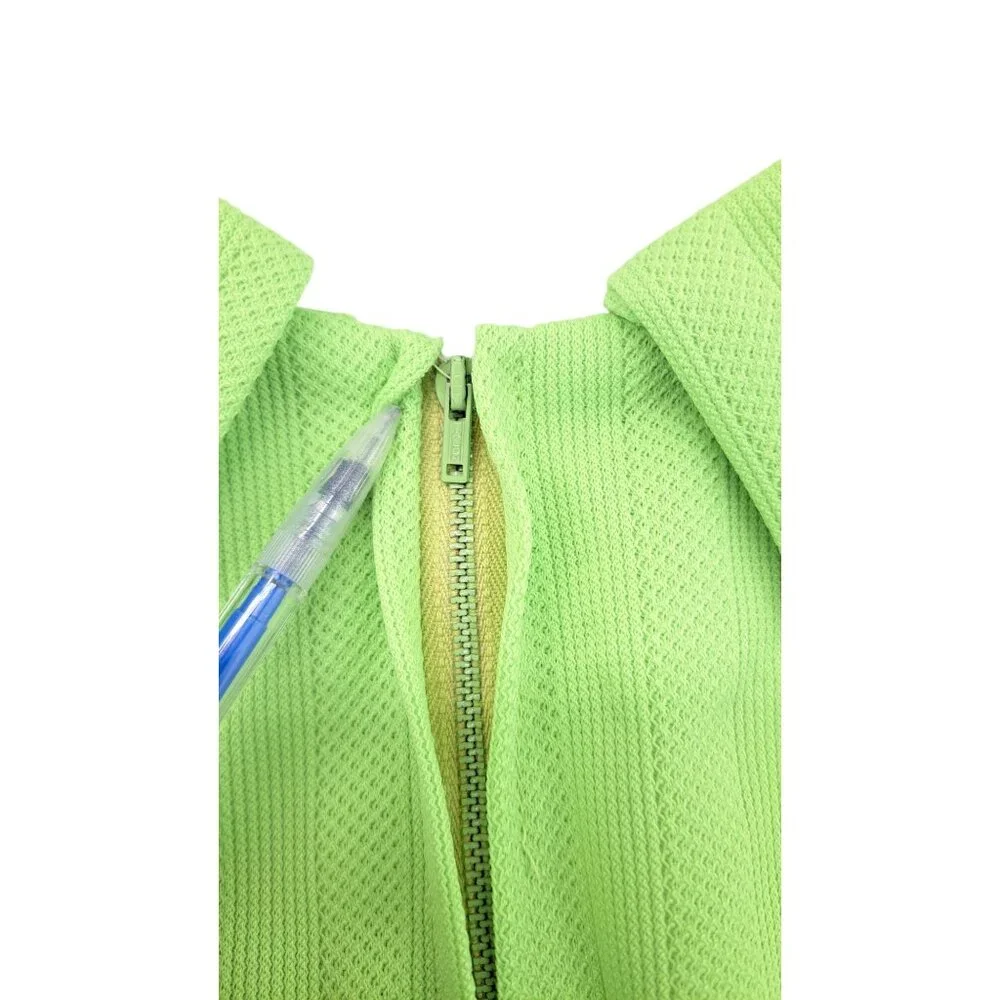 Vintage Handmade Pant Suit Polyester Top Crop Pants Women Large Green 2 Piece - Picture 13 of 16